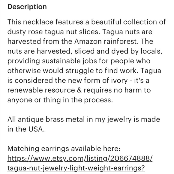 Tagua Nut Jewelry Set Bohemian nouveau vintage OOAK ring size 4 - Picture 9 of 9